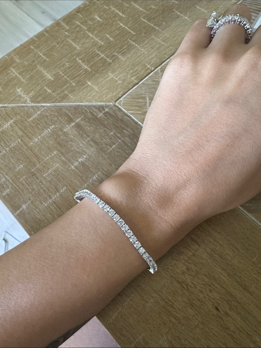 Classic Silver Tennis Bracelet with AAA CZ Stones 7.5” New! In gift pouch